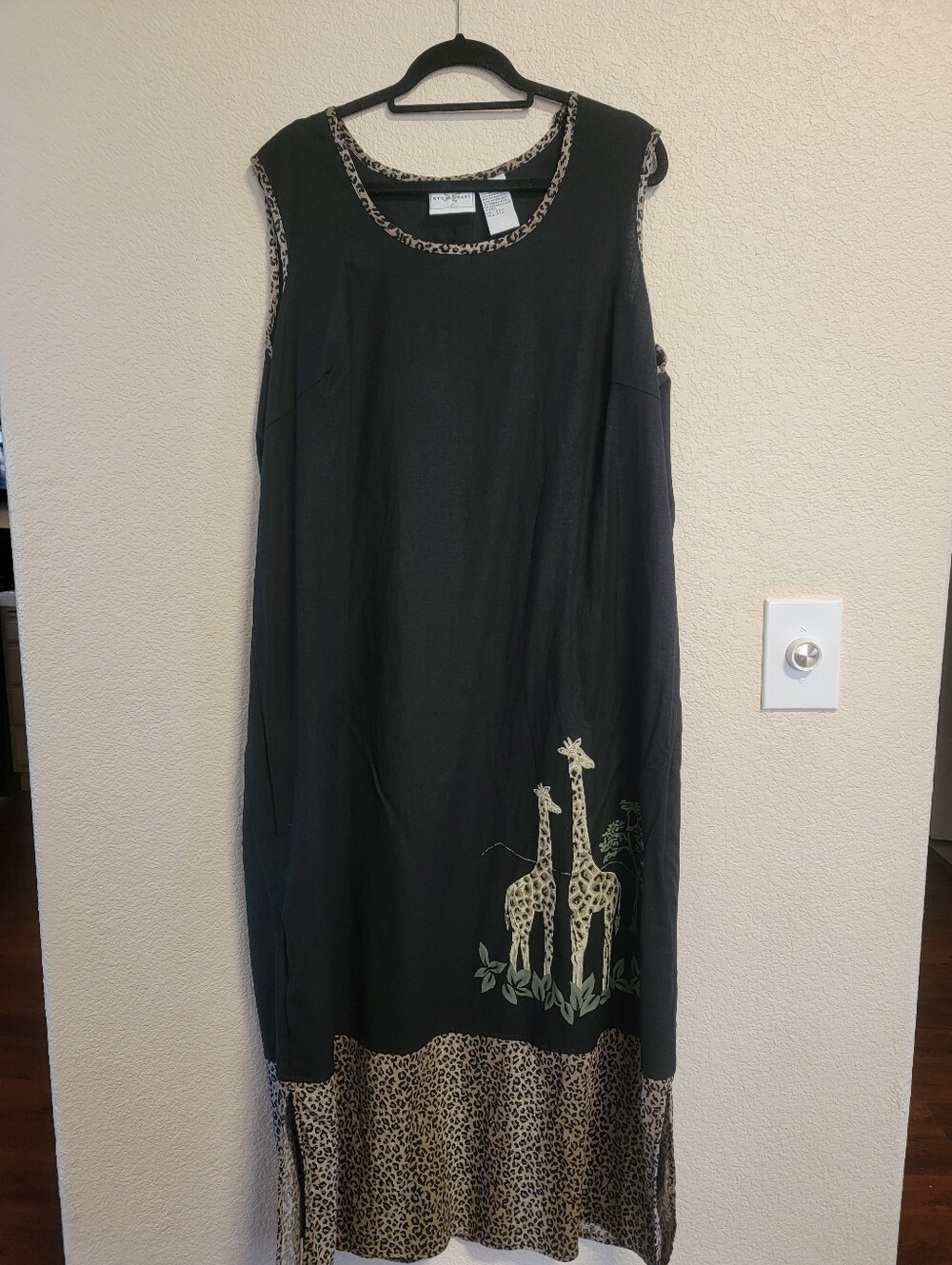 1990's Safari Black Maxi Dress